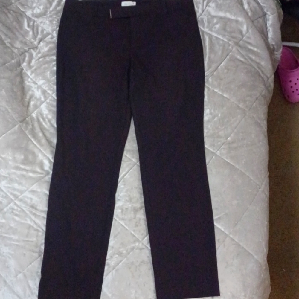 CALVIN KLEIN  WOMEN'S DARK PURPLE DRESS PANTS (SIZE: 8)